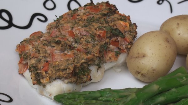 Baked Fish with Herb Crust